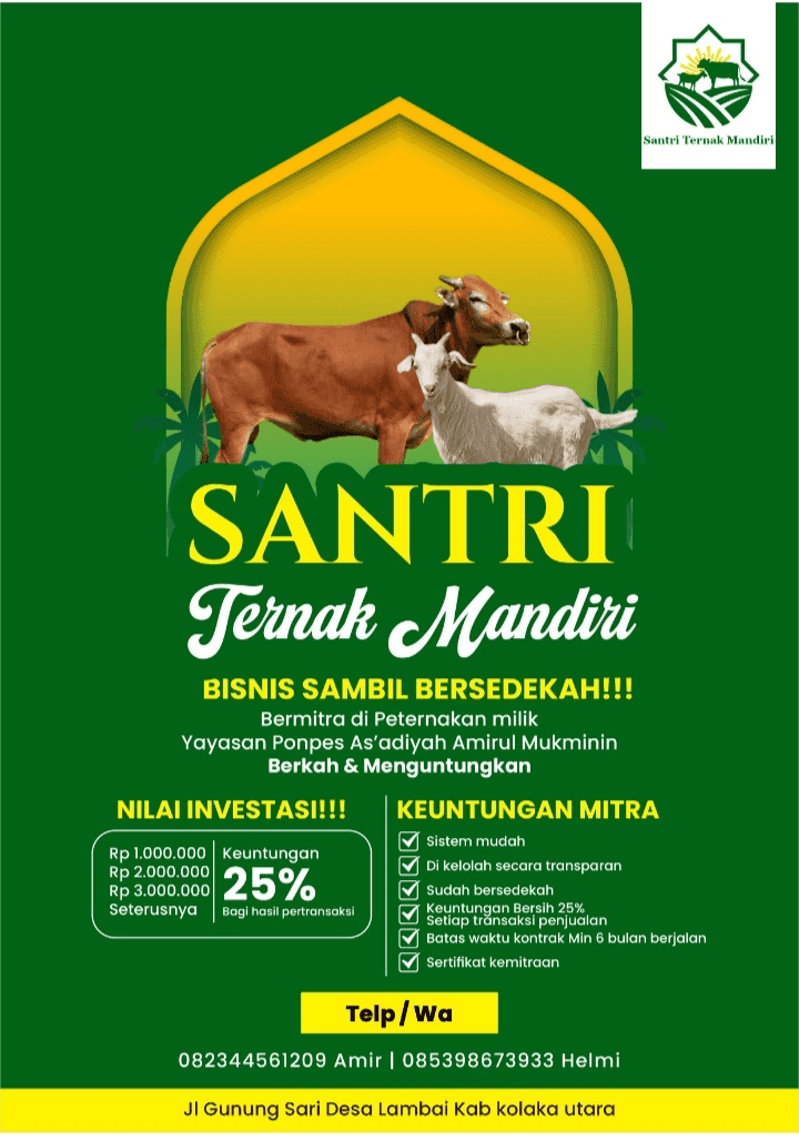 santri ternak mandiri pondok pesantren asadiyah amirul mukminin